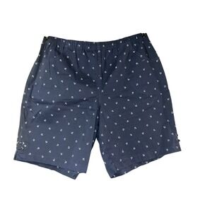Croft & Barrow Womens Sz 2X Navy Blue Anchor Print Elastic Waist Shorts Nautical
